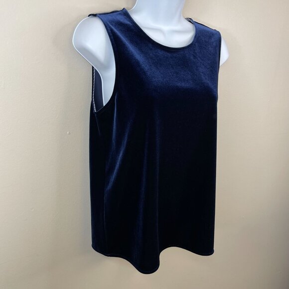 Vineyard Vines Womens Velvet Sleeveless Top Size S Blue Holiday Party Preppy - Picture 2 of 12
